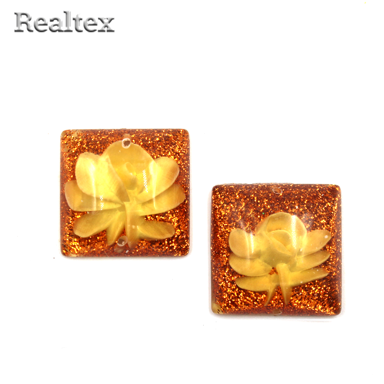 Стразы пластиковые пришивные AB-6 малые цв.оранжевый