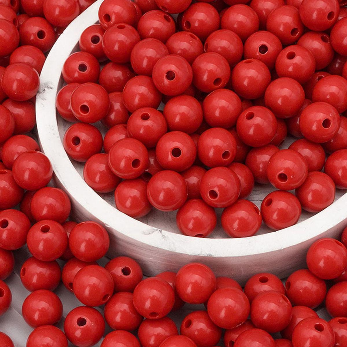 Бусины пластик 1AL121-3 10мм (100гр) цв.629 красный