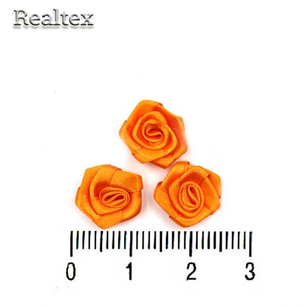 Розочки пришивные атласные Реалтекс R-2 цв.оранжевый