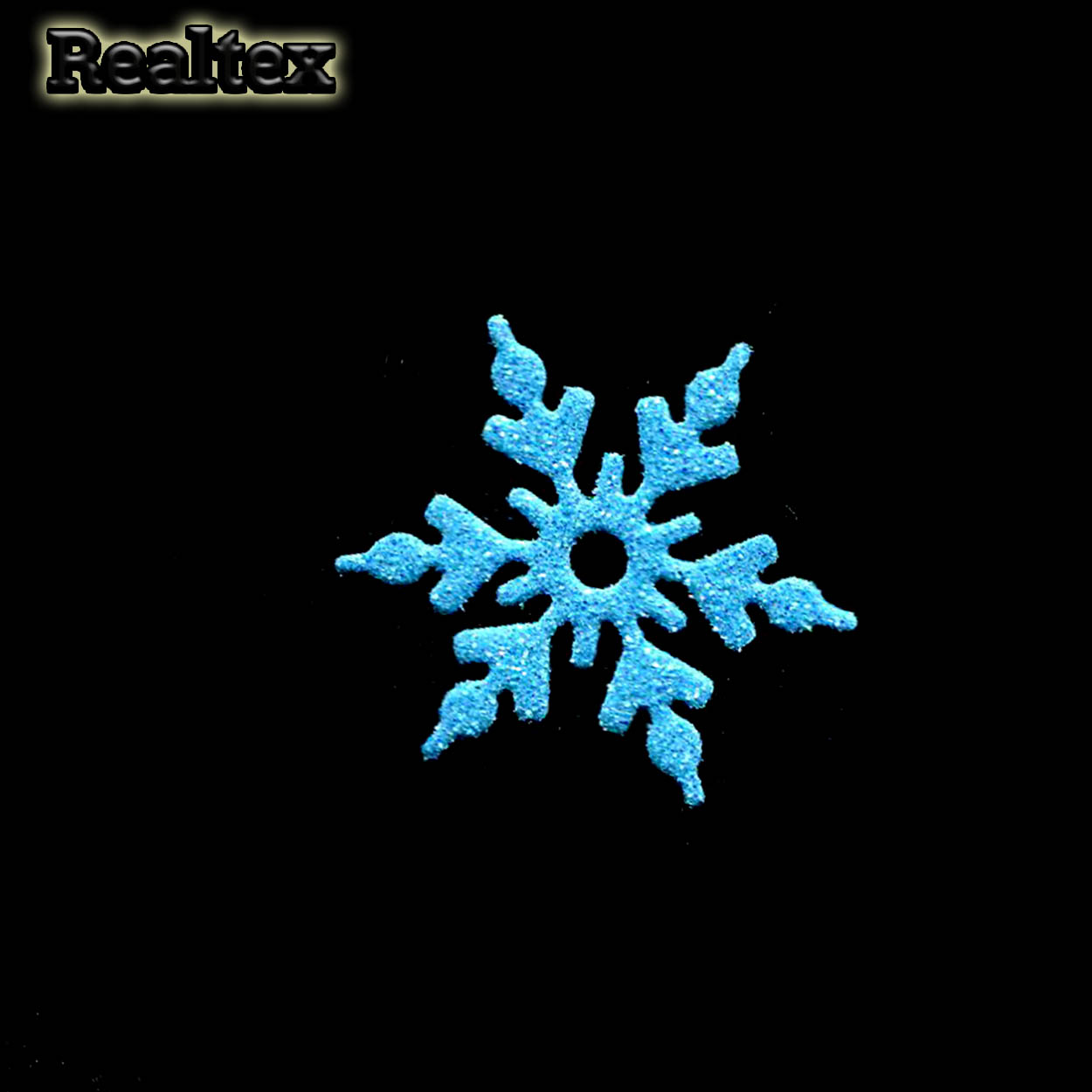 Набор 06 "Снежинки" из глиттерного фоамирана 40мм (10 шт) цв.бирюза