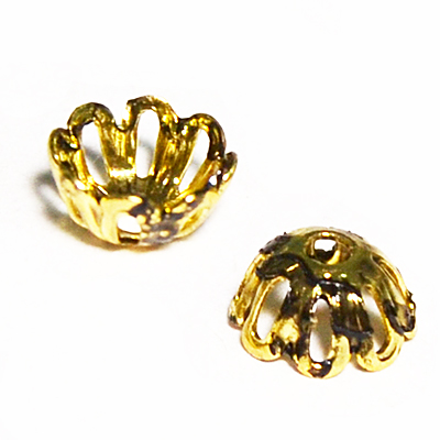 Розетка для бус 17-0012 6*3мм цв.золото