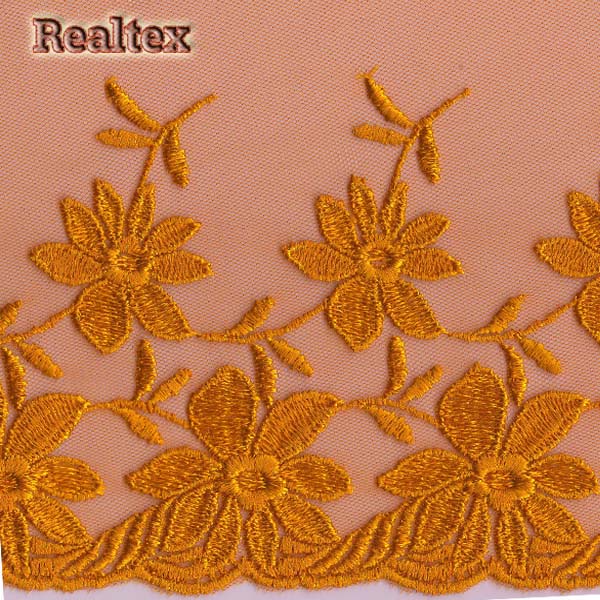 Кружево на сетке 195мм 44-4024 цв.105 рыжий