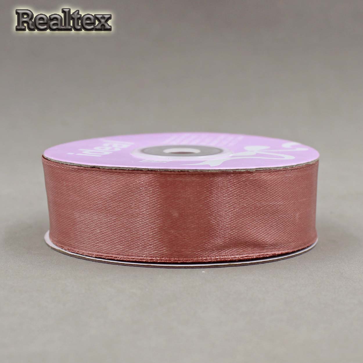 Лента атласная 25мм Realtex (27,4м) цв.3123 грязно-розовый