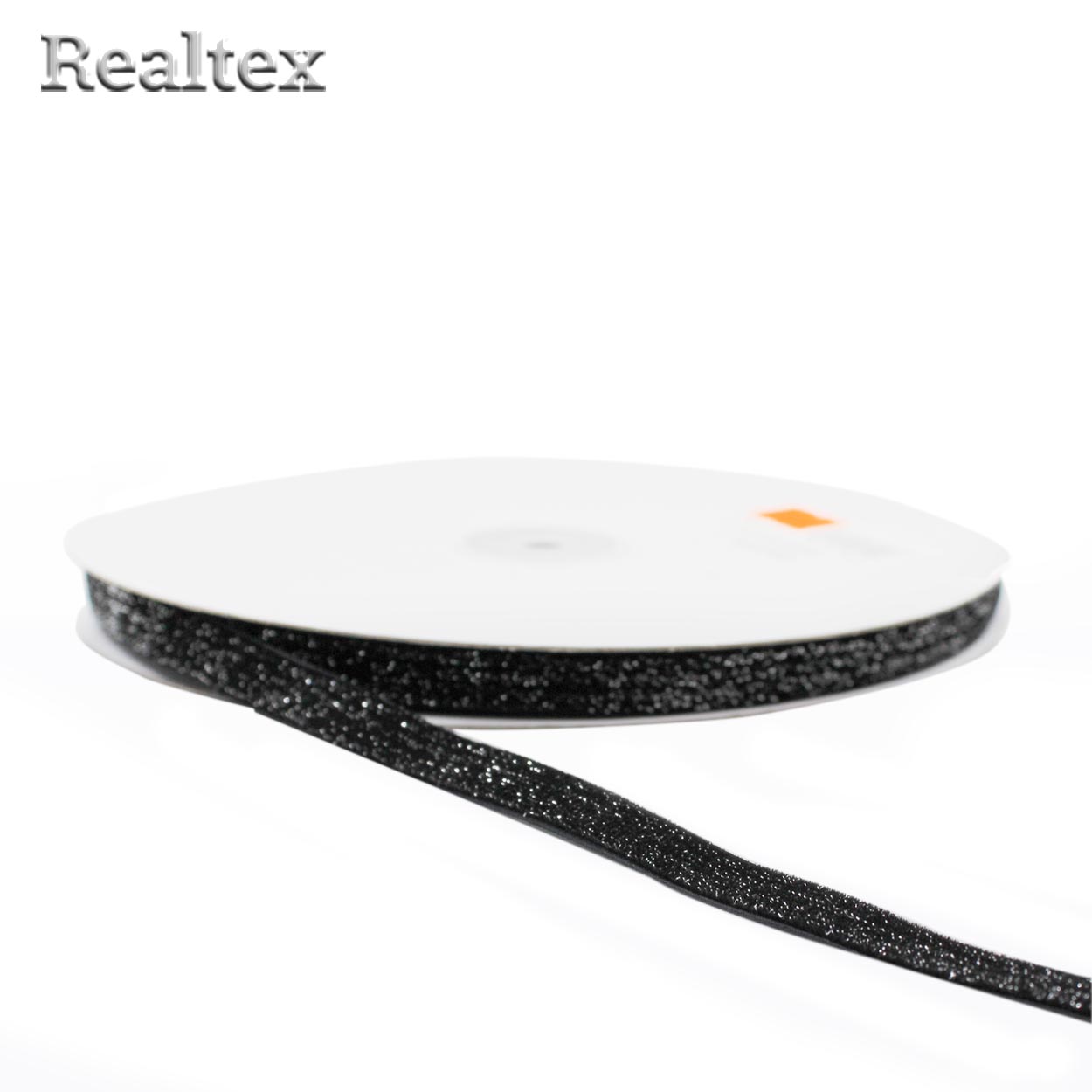 Лента бархатная люрекс 10мм 9626584 цв.черный/серебро