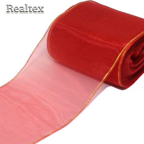 Лента капроновая 80мм "Органза-80" с3651г17 с метанитом цв.10 красный 