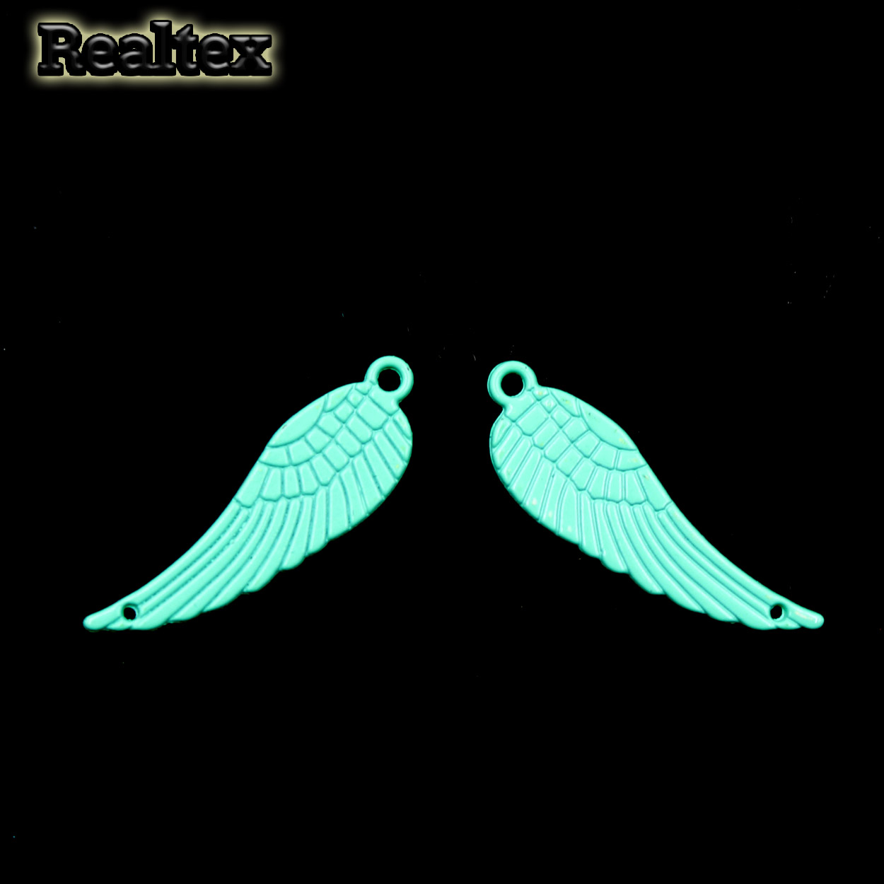 Подвеска металл 4988 "Крыло" 10*25мм (2шт) цв.зелёный