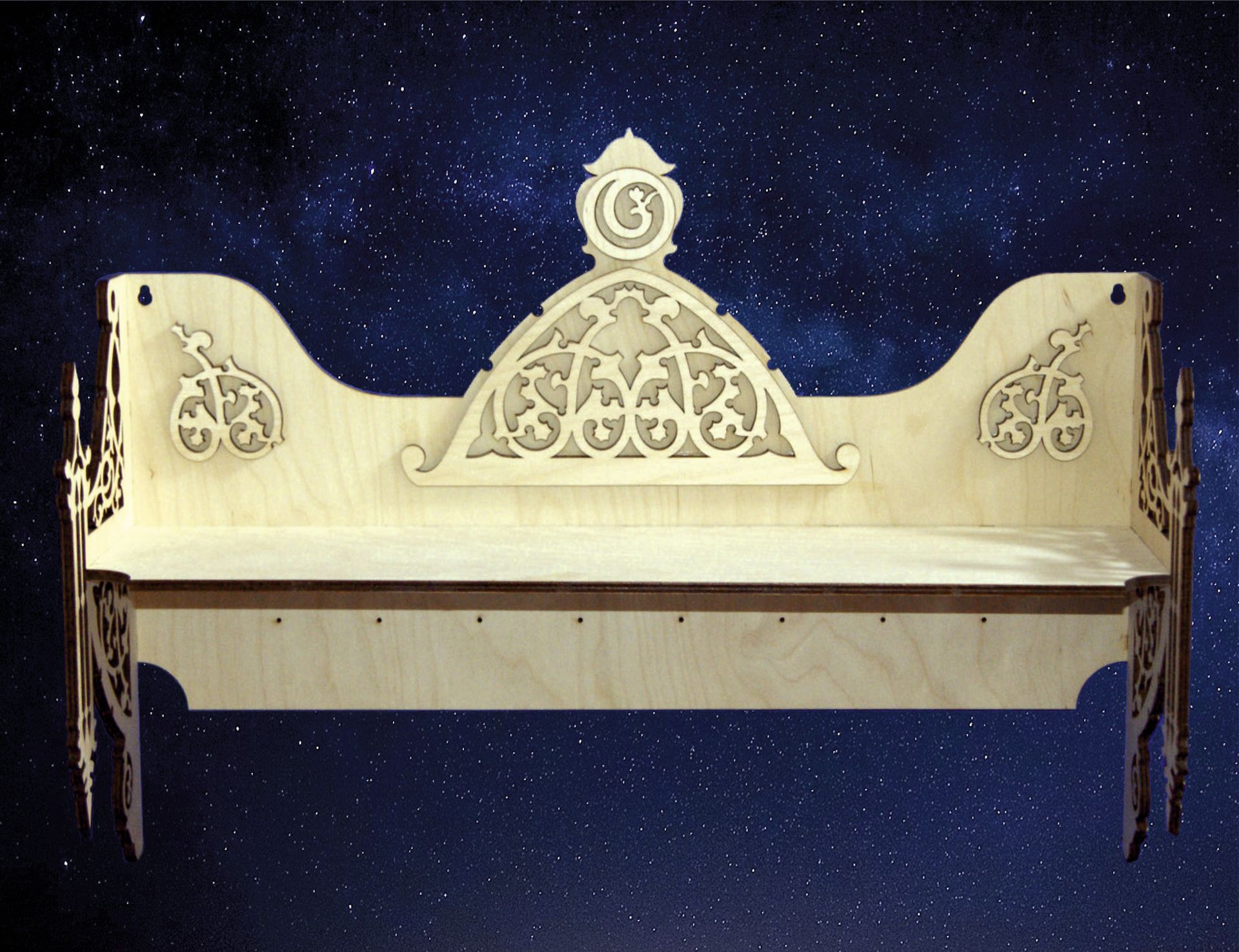 Заготовка для декорирования деревянная Полочка №20 готическая 55*39*17см