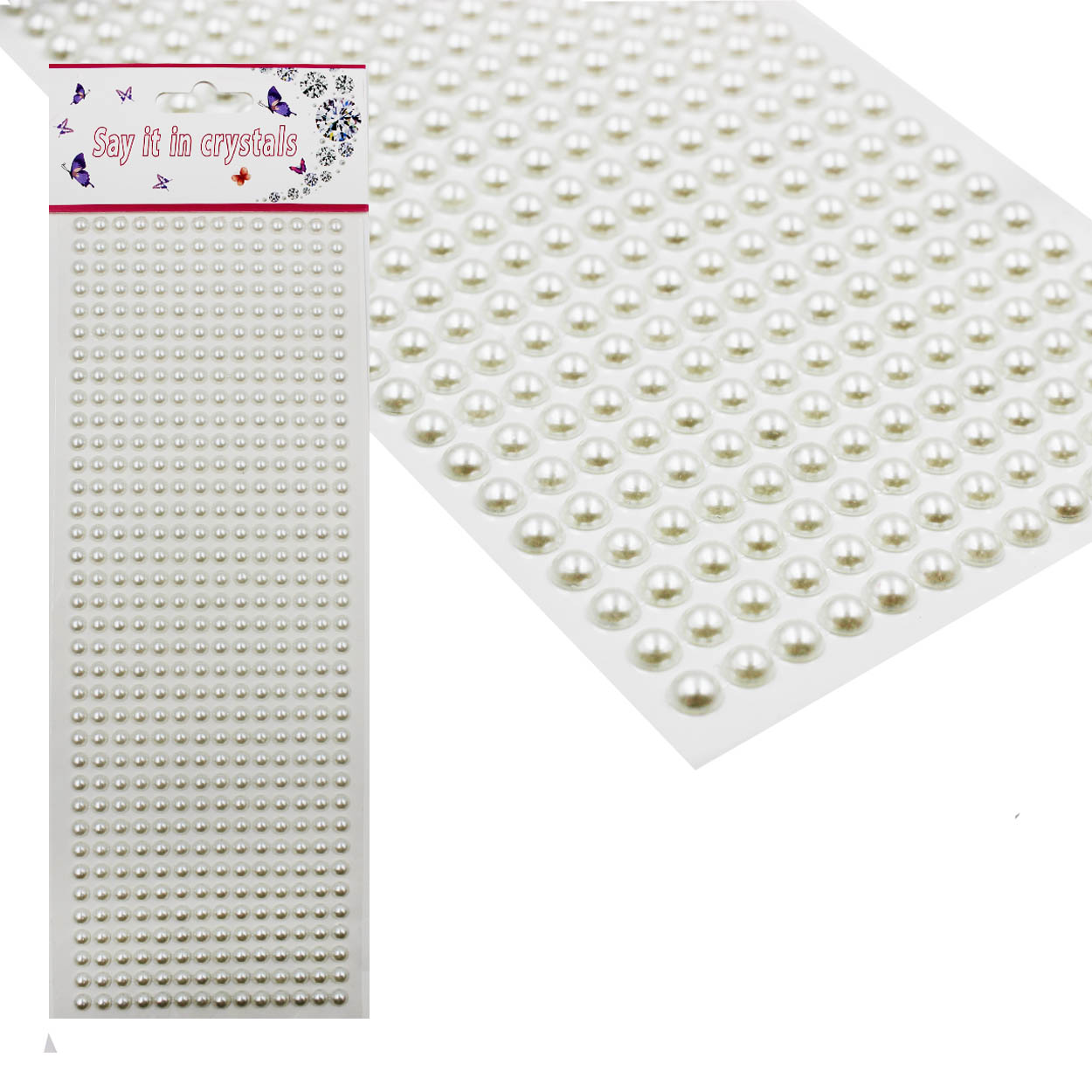 Полужемчуг клеевой Realtex №5 6мм (блистер) (504шт) цв.молочный