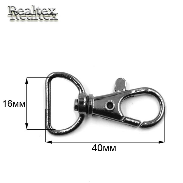 Карабин металлический RS 16*40мм цв.черный никель