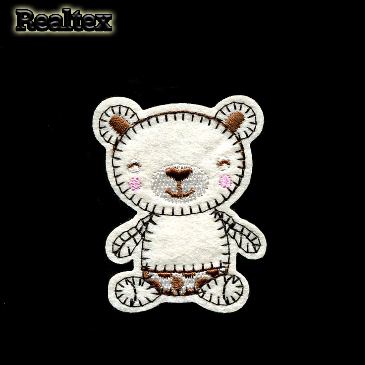 Термоаппликации детские Реалтекс R-3374 "Мишка" цв.белый