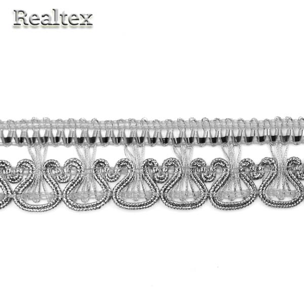 Тесьма Realtex металлизированная 27мм 10578 цв.серебро