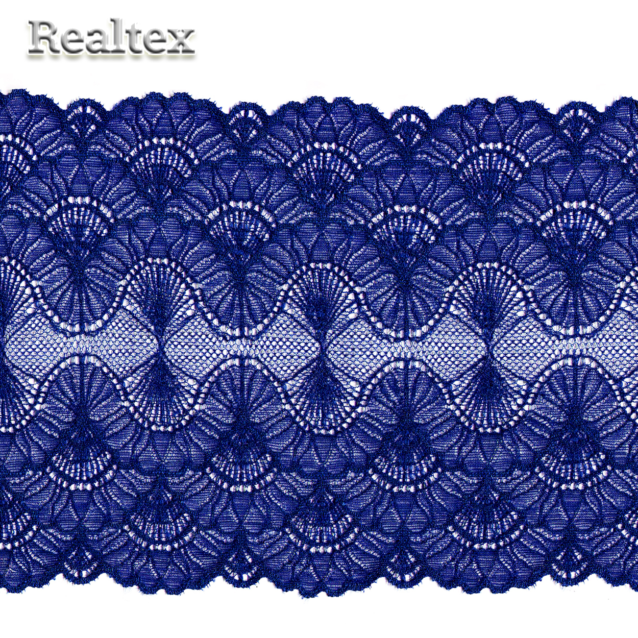 Кружево стрейч 195мм TBY 8034 цв.F223 синий ультрамарин