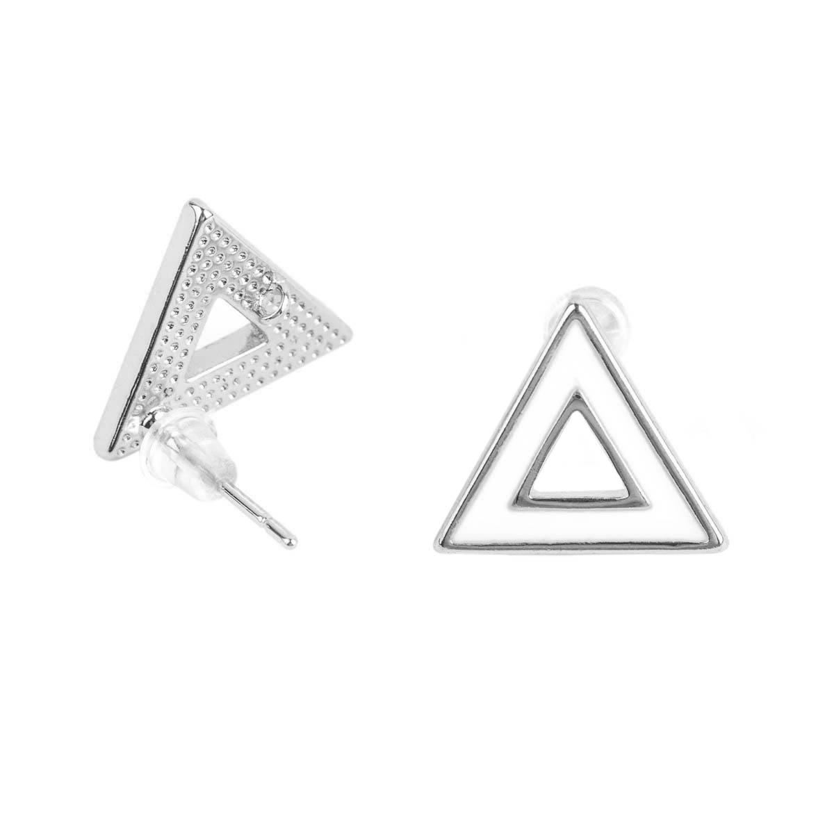 Швензы для серег "Zlatka" FMK-H14 (2шт) цв.01 серебро/белый