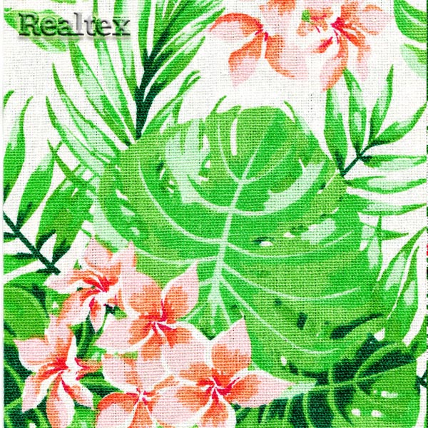 Ткань "Декор" 10/08 28497 с принтом "цветы и листья"