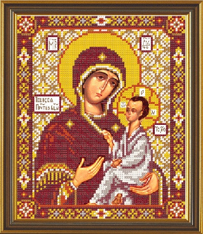 Рисунок на канве для бисера НС 9051 А-4 "Богородица Тихвинская" 
