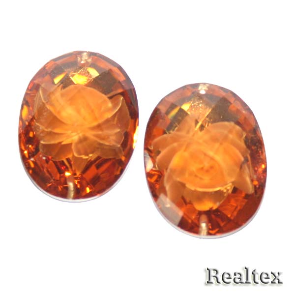 Стразы пластиковые пришивные AB-4 большие цв.т.желтый 