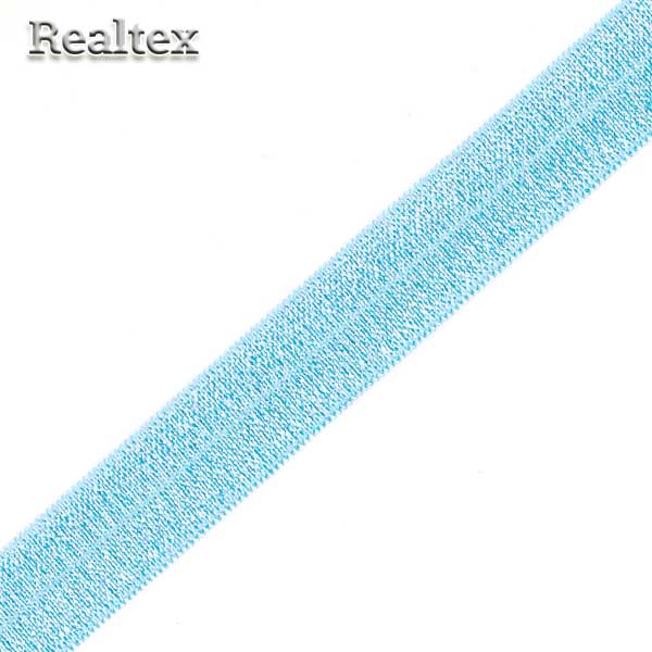 Косая бейка стрейч блестящая 15мм (50м) цв.F198 св.голубой