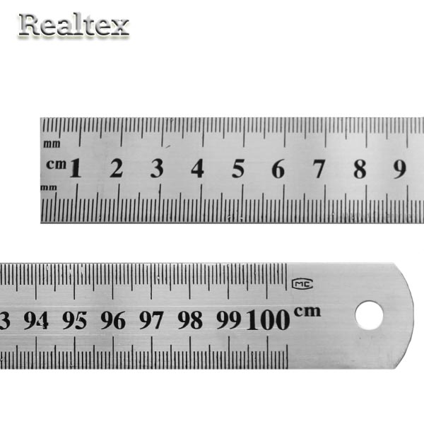 Линейка Realtex 100см металл шир.2,8см