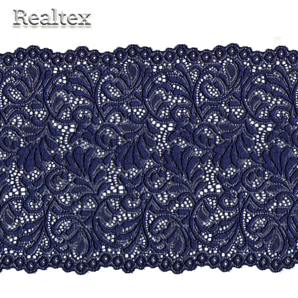 Кружево стрейч 180мм TBY 8012 цв.S919 синий сапфир