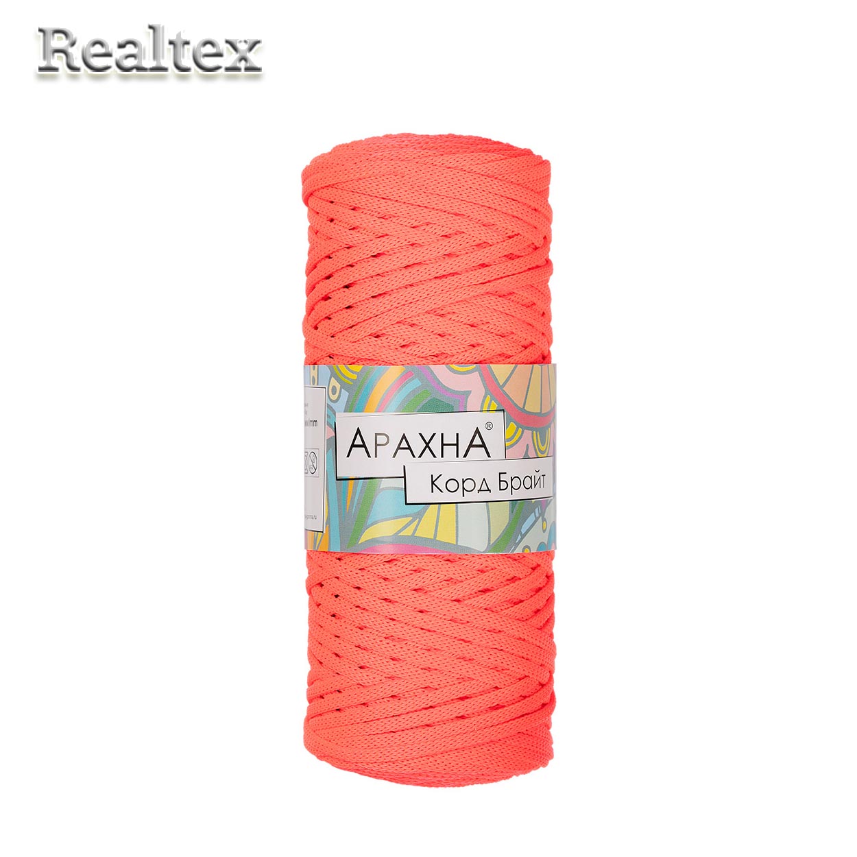 Шнур для вязания Arachna "Cord Bright" (210гр*100м) цв.504 розовый неон