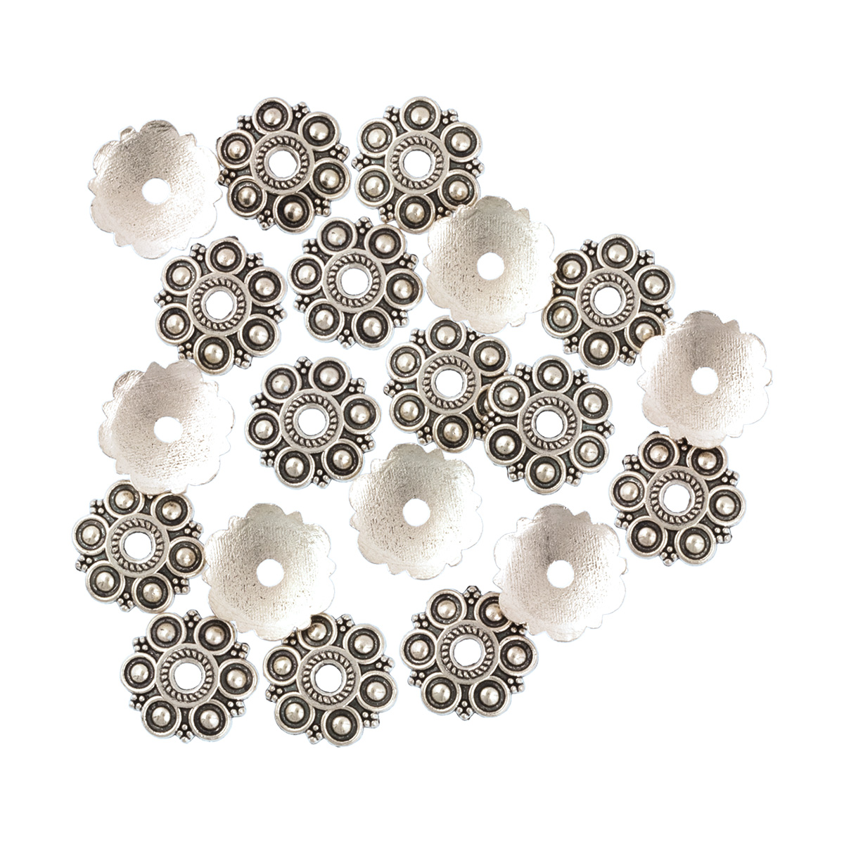 Розетка для бус "Zlatka" MFR-17 цв.01 античное серебро