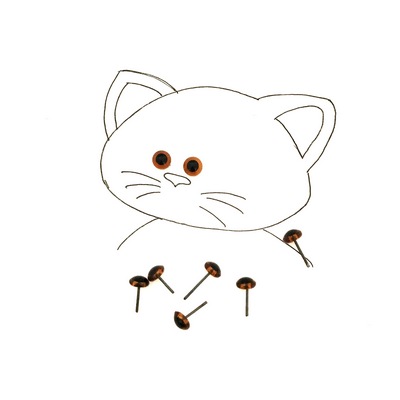 Глазки стеклянные на металлической ножке  8мм 28642 цв.коричневый