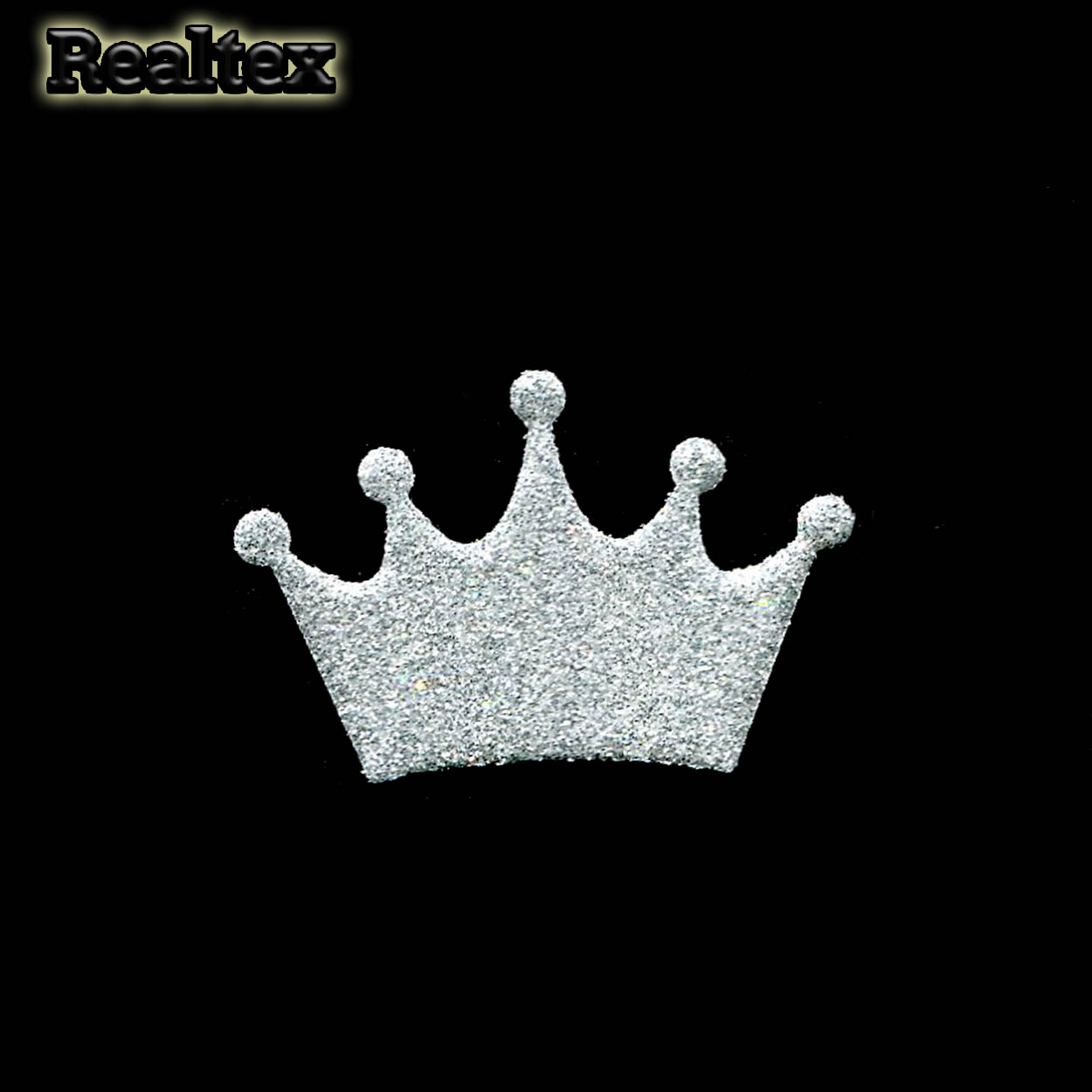 Набор "Корона" из глиттерного фоамирана 50*35мм (10 шт) цв.серебро