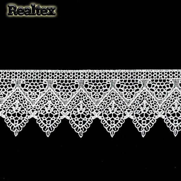 Кружево  гипюр  Realtex  51мм LF-92068 цв.02 белый  