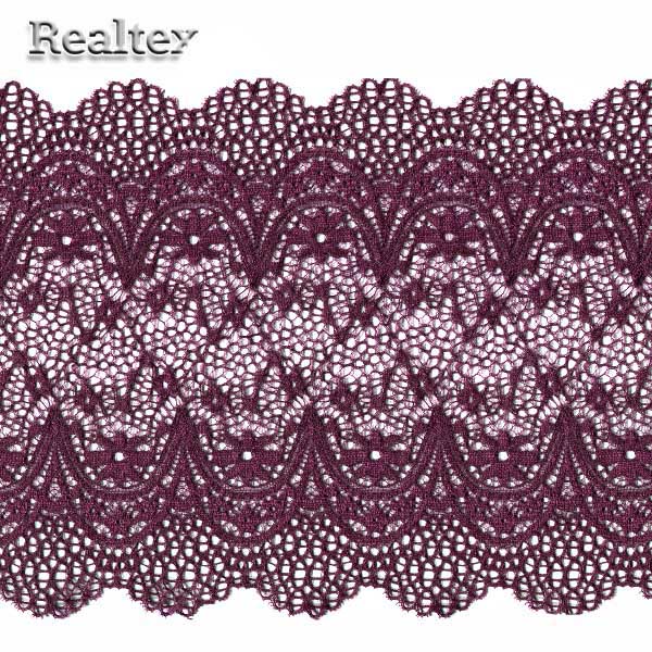 Кружево стрейч 220мм TBY 8013 цв.076 фиолетовый