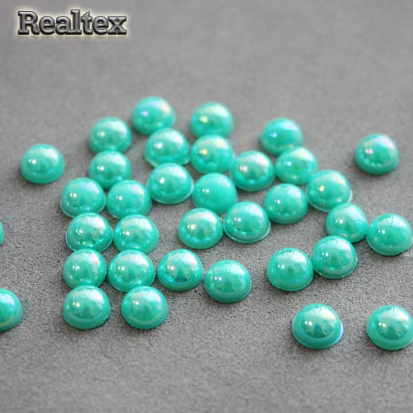 Полу-бусы Realtex 10мм (250гр) цв.АВ мята 