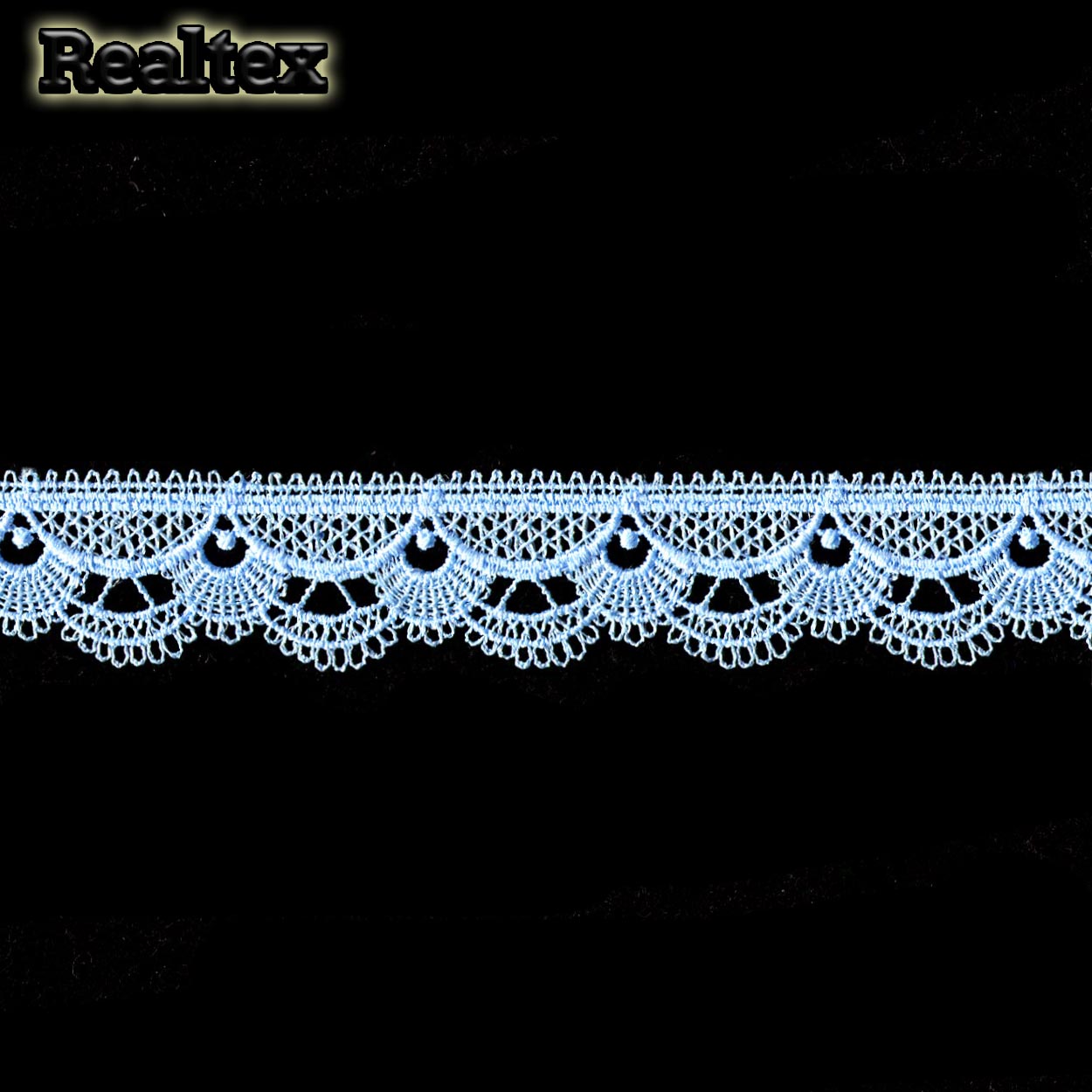 Кружево  гипюр  Realtex  25мм Z-3597 (13,7м) цв.320 голубой