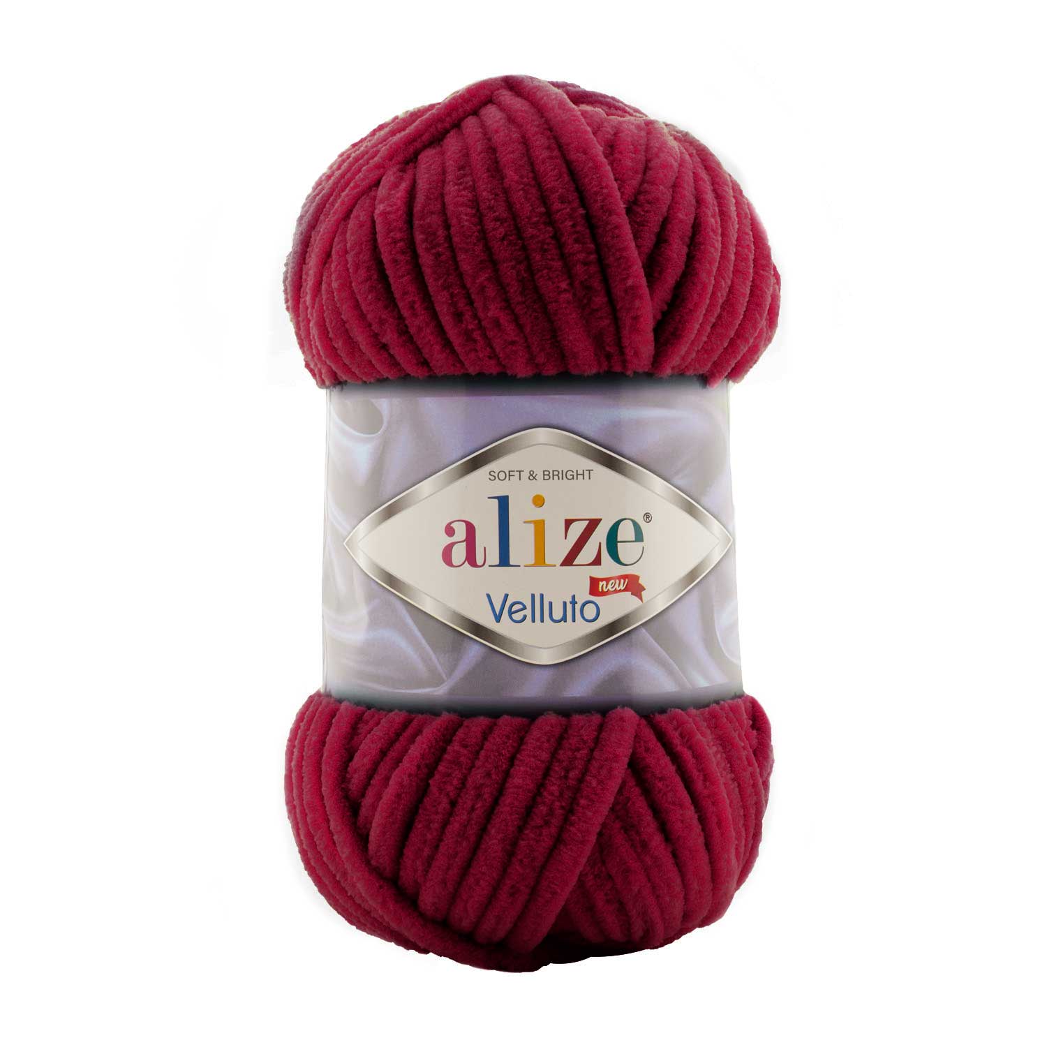 Пряжа Alize "Velluto" (100гр) цв.107 вишня