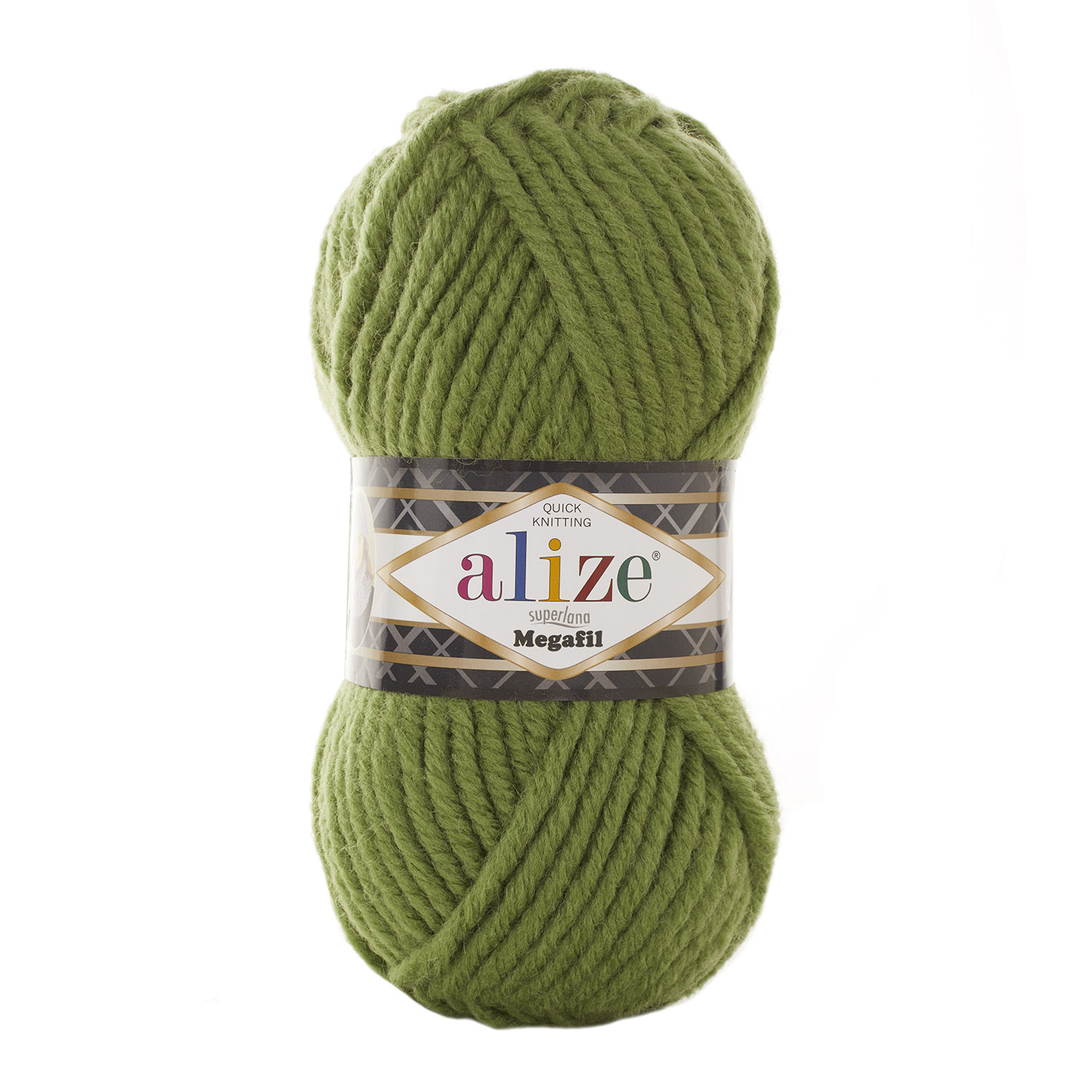 Пряжа Alize "Super Lana Megafil" (100гр) цв.485 оливковый