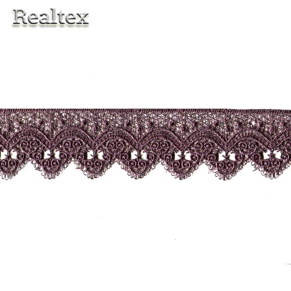 Кружево  гипюр  Realtex  43мм LF-462 цв.04 брусничный  