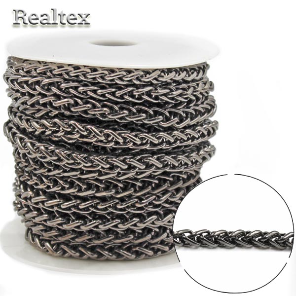 Цепочка декоративная RS 7мм (10м) цв.черный никель 