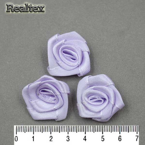 Розочки пришивные атласные Реалтекс R-4 цв.св.сиреневый