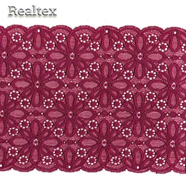 Кружево стрейч 180мм TBY 8026 цв.76 сливовое вино 