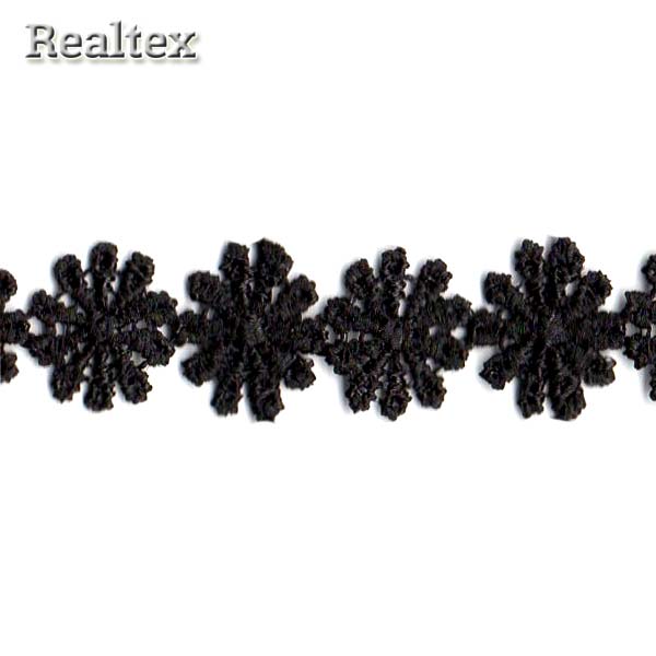 Кружево гипюр КМС-1250 15мм (13,7м) цв.черный  