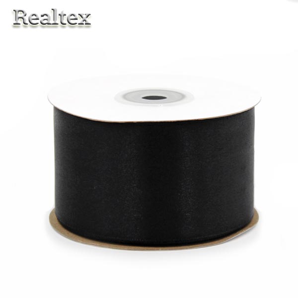 Лента атласная 50мм (32,9м) Realtex цв.черный