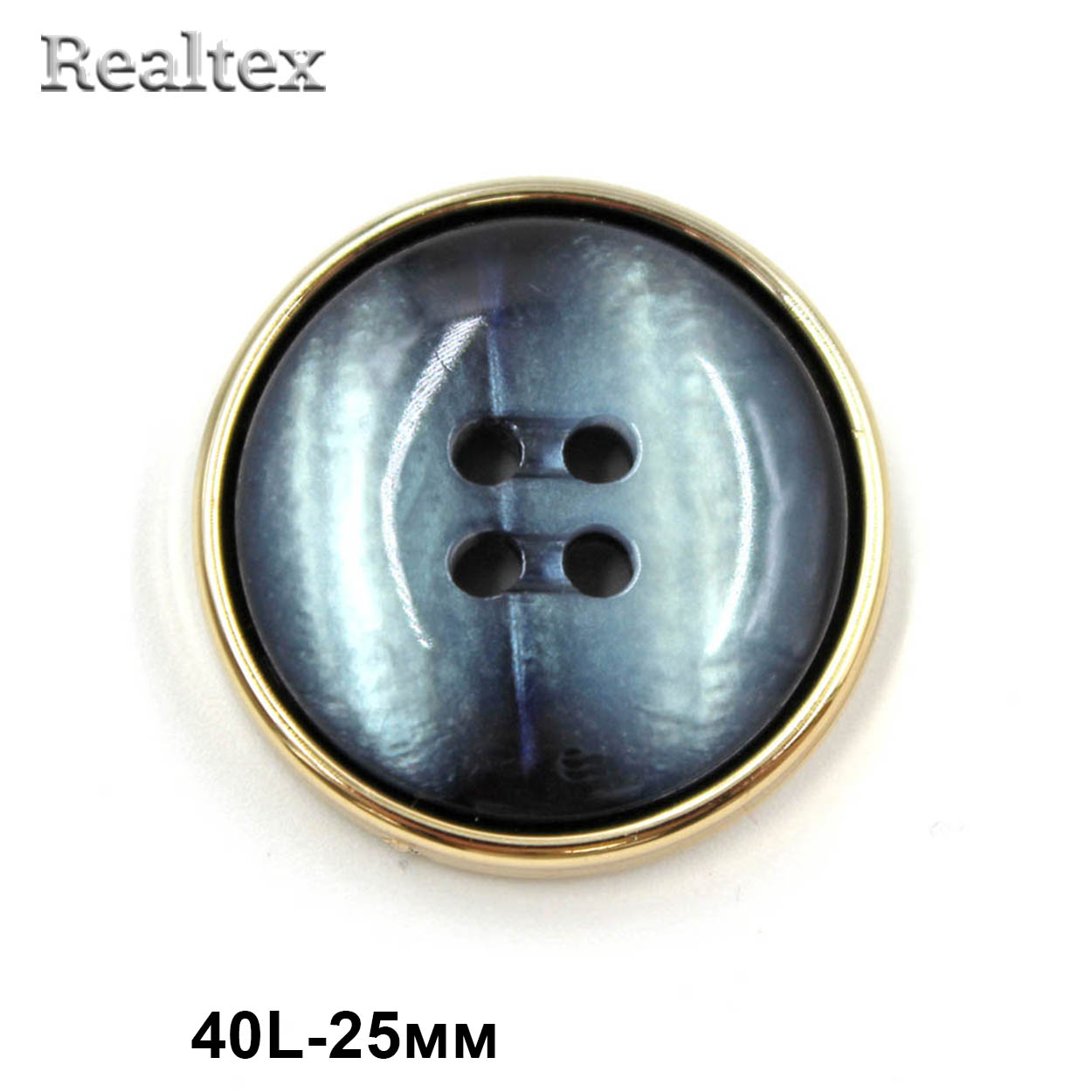 Пуговицы VB  6 40L (10шт) цв.серо-голубой/светлое золото