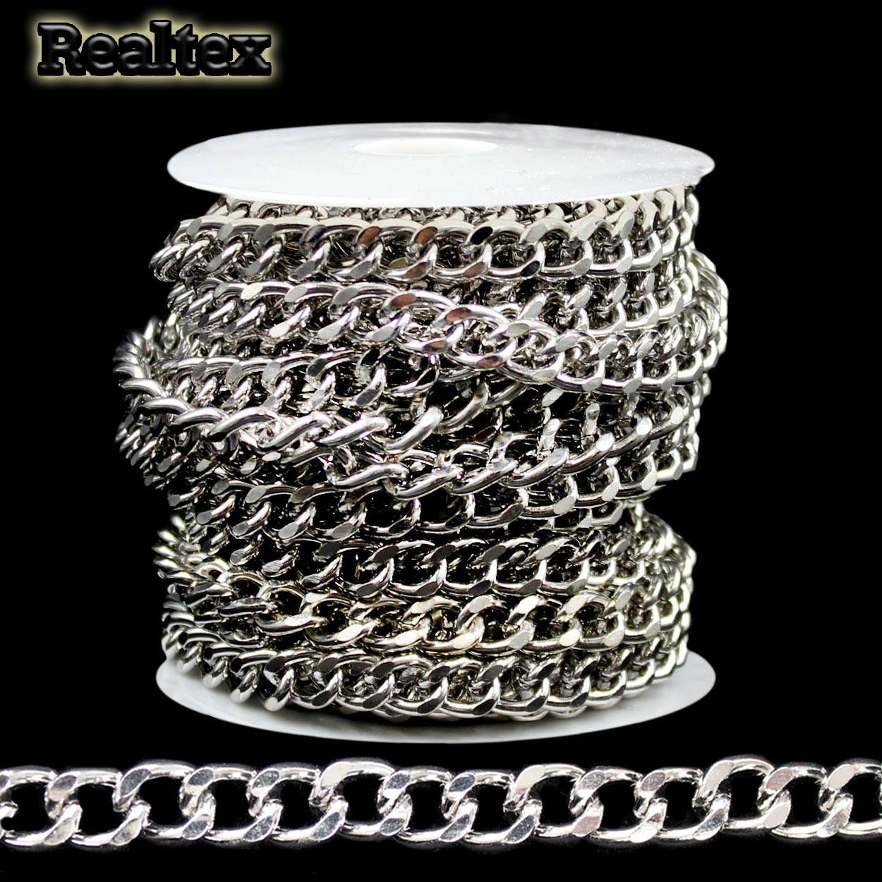 Цепочка декоративная RS B 9,2*13*2,5мм (10м) цв.никель 