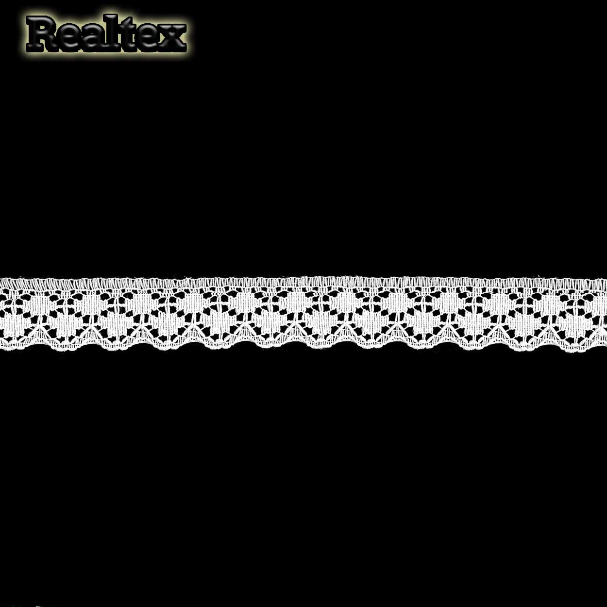 Кружево капроновое Realtex  19мм SC 171 (25м) цв.белый