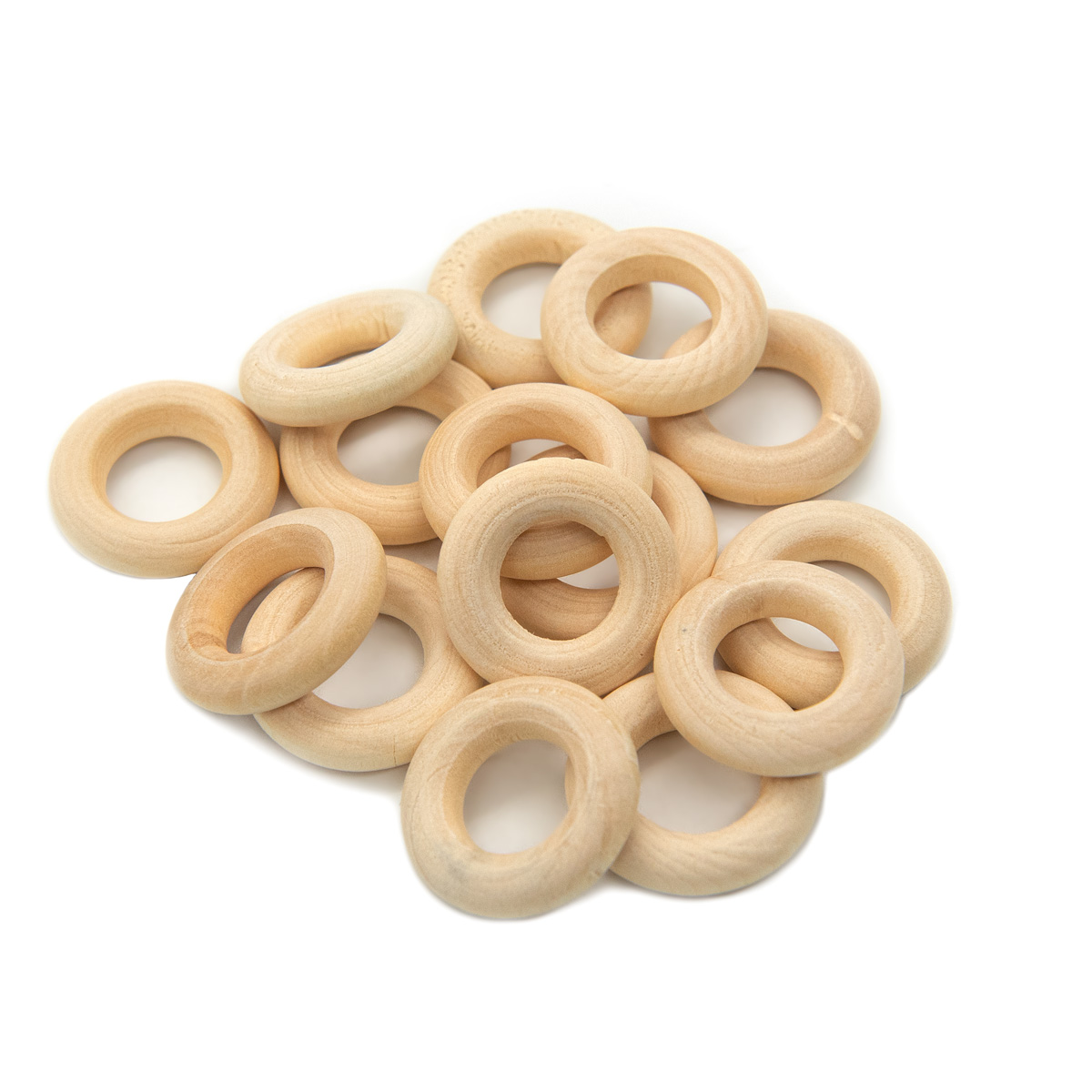 Бусины декоративные деревянные "Кольцо" неокрашенные 20мм (15шт) 