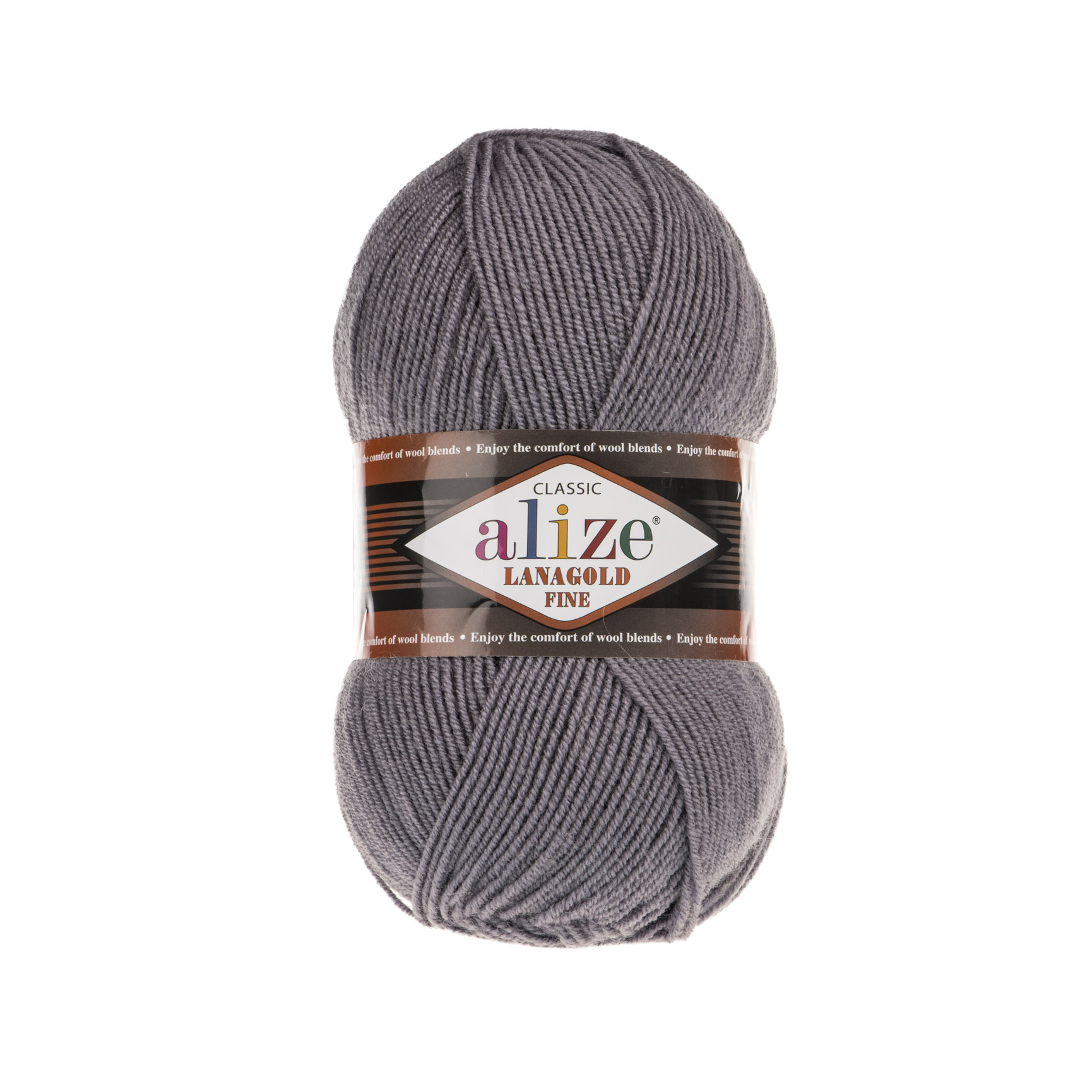 Пряжа Alize "Lana Gold Fine" (100гр) цв.348 темно-серый
