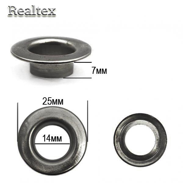 Люверсы №27 (14мм) с кольцами цв.чёрный никель