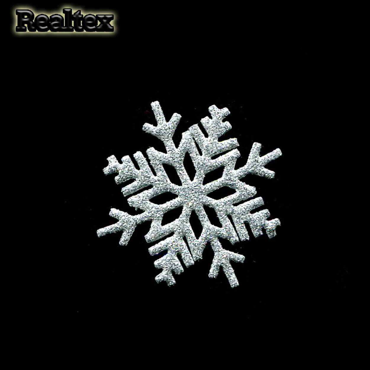 Набор 04 "Снежинки" из глиттерного фоамирана 47мм (10 шт) цв.серебро