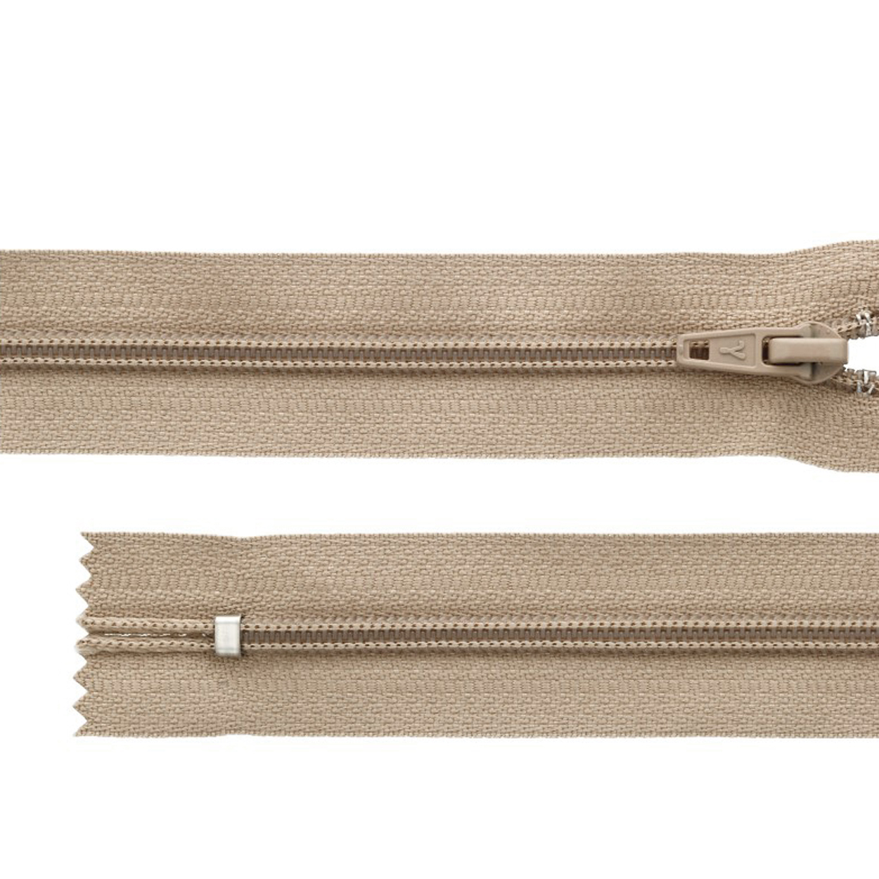 Молния витая G004A Т.4 20см неразъемная замок автомат цв.282 серо-бежевый