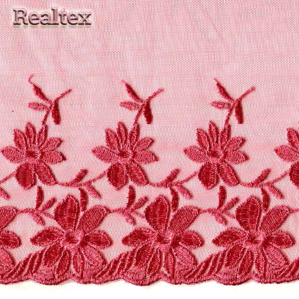 Кружево на сетке 195мм 44-4024 цв.776 брусника