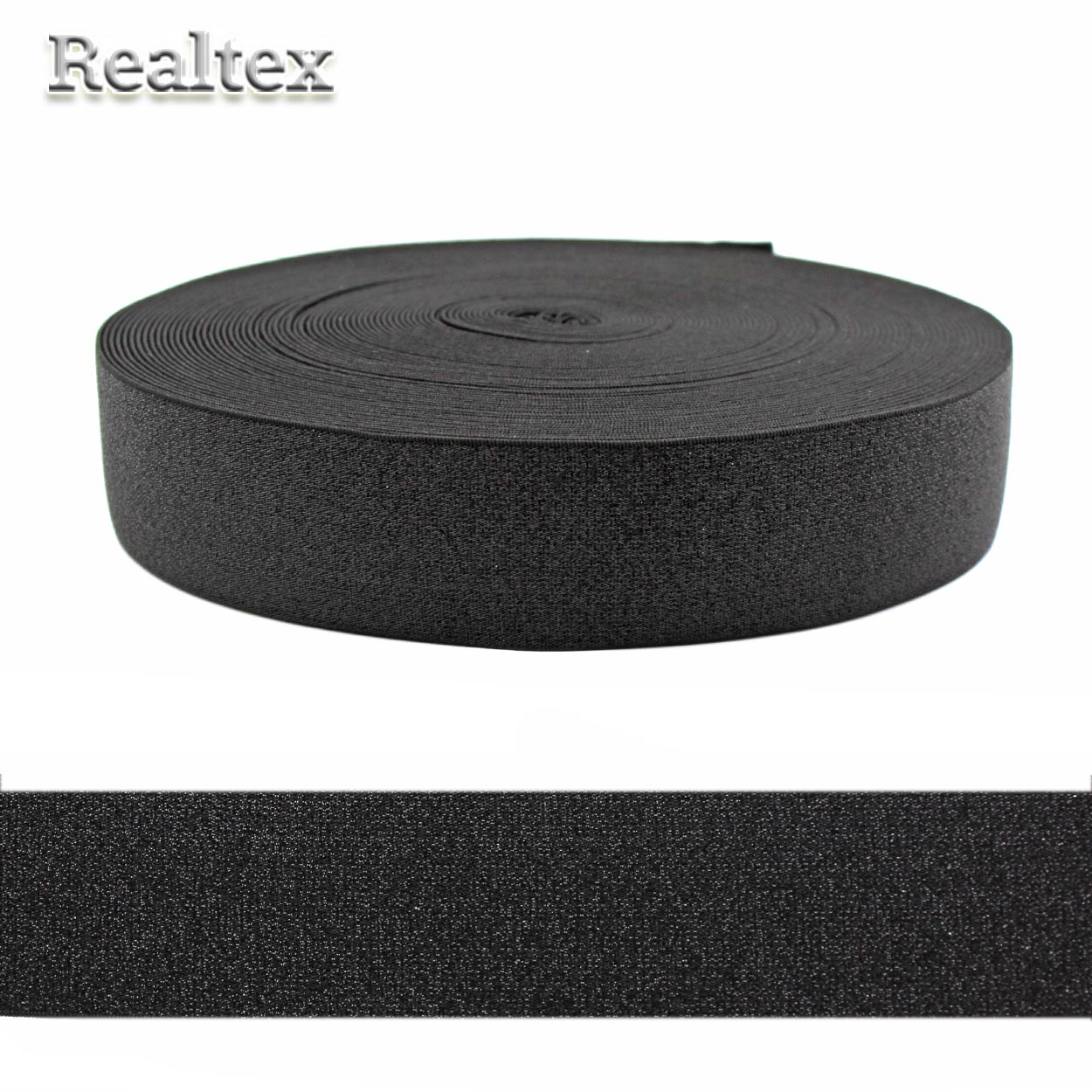 Резинка Реалтекс декоративная 40мм R-21 с люрексом (22,8м) цв.черный