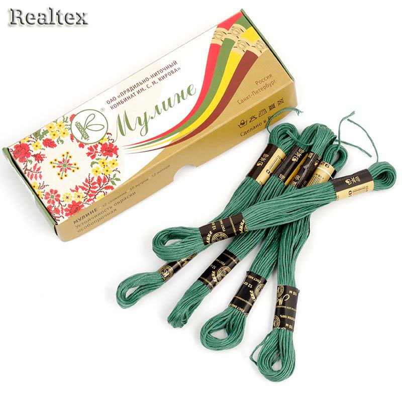 Нитки мулине С/Пб (12шт*10м) цв.9280 гр.зеленый
